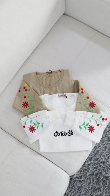 بلوز آستین گلدوزی ترک